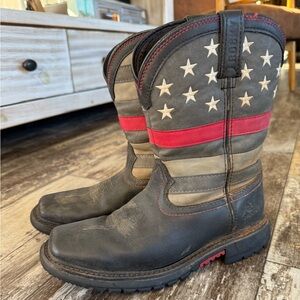 Rocky Red Line Western Boots Flag Patriotic - 4.5M